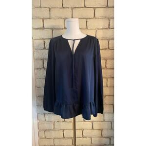 Ann Taylor LOFT Dark Blue PeplumWomen's Blouse Size Large